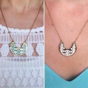 Breezeblock Enamel Pendant Necklace - Reversible!
